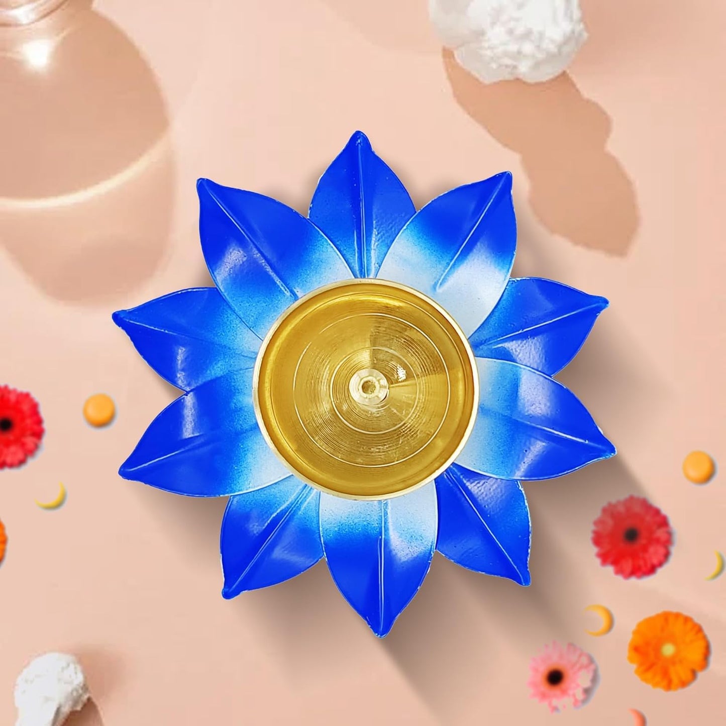 Metal Lotus Diya Tealight Holder for Home Decoration | 1 in a box