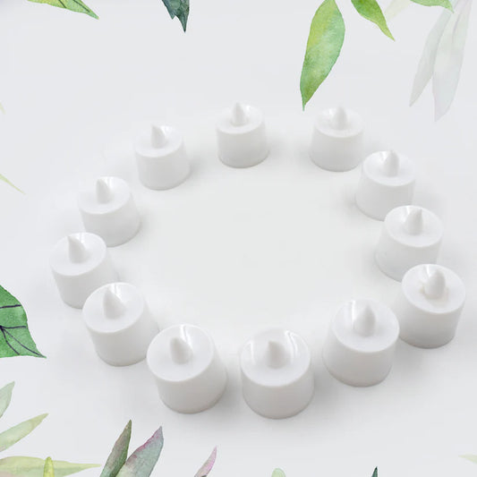 LED Tea Light Candles | Flameless & Smokeless | 12 Pcs