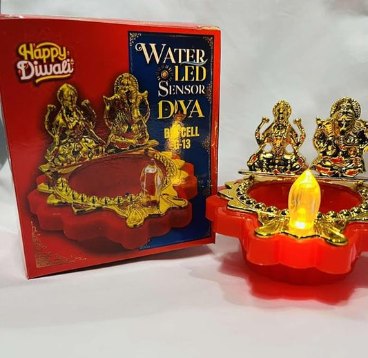 Lakshmi Ganesh Water Sensor LED Diya pack of 2