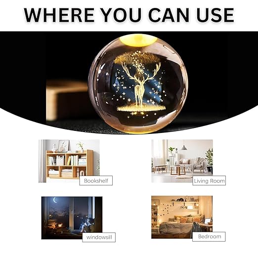 3D Galaxy Crystal Ball Night Lamp
