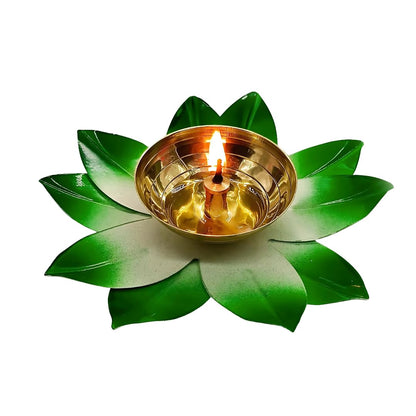 Metal Lotus Diya Tealight Holder for Home Decoration | 1 in a box