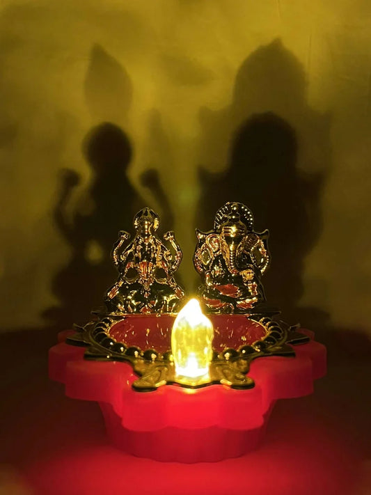 Lakshmi Ganesh Water Sensor LED Diya pack of 2